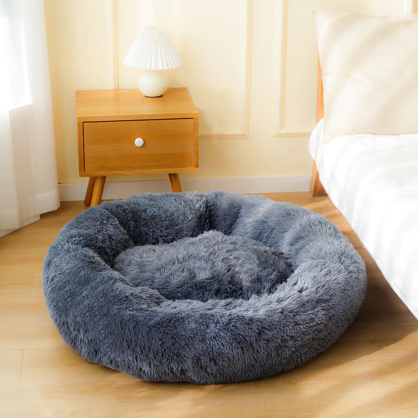 Pet Plush Bed Calming Basket