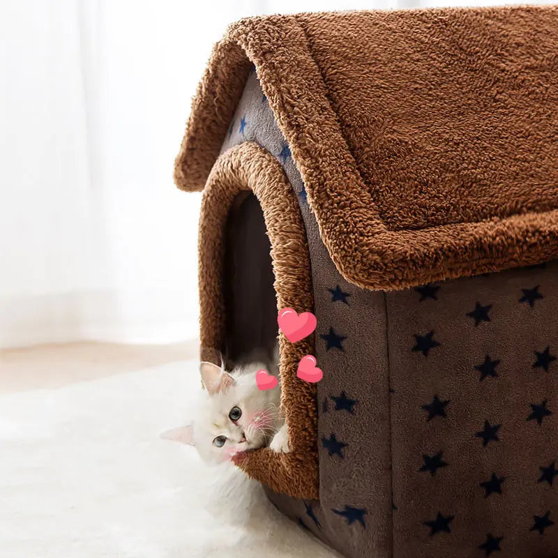 Soft Winter Dog Cat Bed House